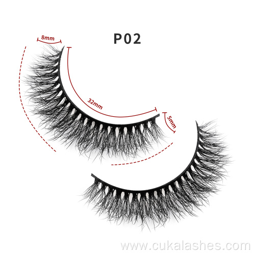 short fluffy fake eyelashes 8mm 3d lashes